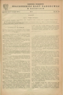 Dziennik Urzędowy Wojewódzkiej Rady Narodowej w Szczecinie. 1953, nr 9 (14 sierpnia)
