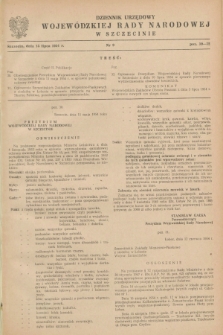 Dziennik Urzędowy Wojewódzkiej Rady Narodowej w Szczecinie. 1954, nr 9 (15 lipca)