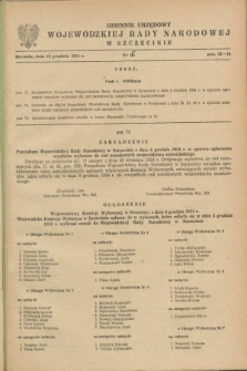 Dziennik Urzędowy Wojewódzkiej Rady Narodowej w Szczecinie. 1954, nr 15 [i.e. 16] (15 grudnia)