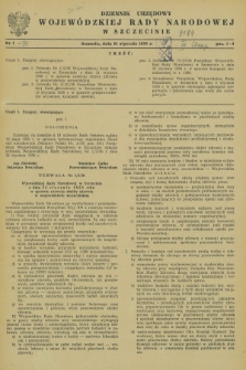 Dziennik Urzędowy Wojewódzkiej Rady Narodowej w Szczecinie. 1956, nr 1 (31 stycznia)