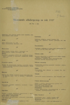 Dziennik Urzędowy Wojewódzkiej Rady Narodowej w Szczecinie. 1957, Skorowidz alfabetyczny za rok 1957 (Nr 1-14)
