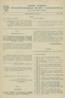 Dziennik Urzędowy Wojewódzkiej Rady Narodowej w Szczecinie. 1957, nr 7 (20 maja)