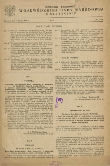 Dziennik Urzędowy Wojewódzkiej Rady Narodowej w Szczecinie. 1958, nr 1 (3 lutego)