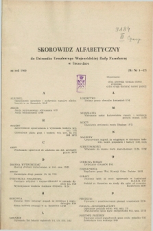 Dziennik Urzędowy Wojewódzkiej Rady Narodowej w Szczecinie. 1960, Skorowidz alfabetyczny za rok 1960