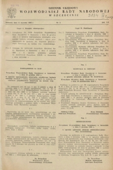 Dziennik Urzędowy Wojewódzkiej Rady Narodowej w Szczecinie. 1960, nr 1 (15 stycznia)