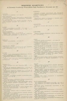 Dziennik Urzędowy Wojewódzkiej Rady Narodowej w Szczecinie. 1967, Skorowidz alfabetyczny za rok 1967