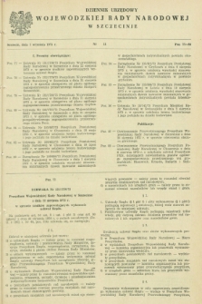 Dziennik Urzędowy Wojewódzkiej Rady Narodowej w Szczecinie. 1973, nr 11 (3 września)