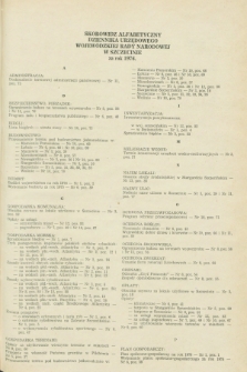 Dziennik Urzędowy Wojewódzkiej Rady Narodowej w Szczecinie. 1976, Skorowidz alfabetyczny za rok 1976