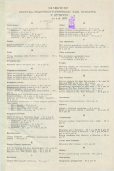 Dziennik Urzędowy Wojewódzkiej Rady Narodowej w Szczecinie. 1978, Skorowidz za rok 1978