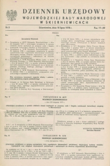 Dziennik Urzędowy Wojewódzkiej Rady Narodowej w Skierniewicach. 1978, nr 5 (10 lipca)