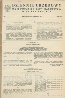 Dziennik Urzędowy Wojewódzkiej Rady Narodowej w Skierniewicach. 1979, nr 3 (20 kwietnia)