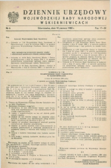 Dziennik Urzędowy Wojewódzkiej Rady Narodowej w Skierniewicach. 1980, nr 6 (10 czerwca)