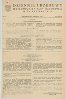 Dziennik Urzędowy Wojewódzkiej Rady Narodowej w Skierniewicach. 1980, nr 7 (15 września)