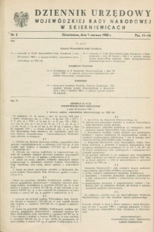 Dziennik Urzędowy Wojewódzkiej Rady Narodowej w Skierniewicach. 1982, nr 2 (1 czerwca)
