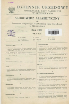 Dziennik Urzędowy Wojewódzkiej Rady Narodowej w Skierniewicach. 1983, Skorowidz Alfabetyczny