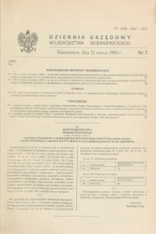 Dziennik Urzędowy Województwa Skierniewickiego. 1992, nr 7 (31 marca)