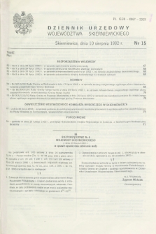 Dziennik Urzędowy Województwa Skierniewickiego. 1992, nr 15 (10 sierpnia)