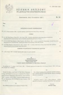 Dziennik Urzędowy Województwa Skierniewickiego. 1992, nr 16 (18 września)