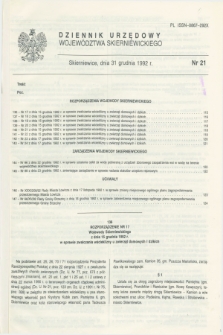 Dziennik Urzędowy Województwa Skierniewickiego. 1992, nr 21 (31 grudnia)