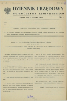 Dziennik Urzędowy Województwa Krośnieńskiego. 1984, nr 1 (28 czerwca)