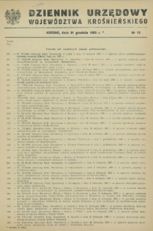 Dziennik Urzędowy Województwa Krośnieńskiego. 1985, nr 12 (31 grudnia)