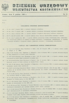 Dziennik Urzędowy Województwa Krośnieńskiego. 1988, nr 14 (9 grudnia)