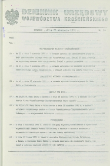 Dziennik Urzędowy Województwa Krośnieńskiego. 1991, nr 14 (20 sierpnia)