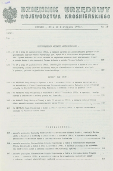 Dziennik Urzędowy Województwa Krośnieńskiego. 1991, nr 19 (12 listopada)
