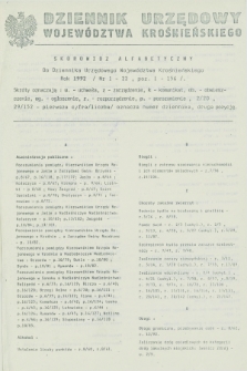 Dziennik Urzędowy Województwa Krośnieńskiego. 1992, Skorowidz Alfabetyczny