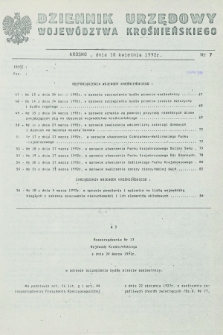 Dziennik Urzędowy Województwa Krośnieńskiego. 1992, nr 7 (10 kwietnia)