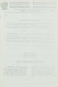 Dziennik Urzędowy Województwa Krośnieńskiego. 1992, nr 9 (18 maja)