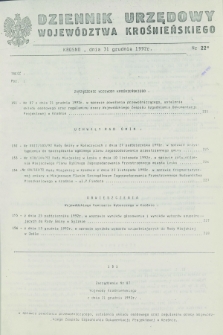 Dziennik Urzędowy Województwa Krośnieńskiego. 1992, nr 22 (31 grudnia)