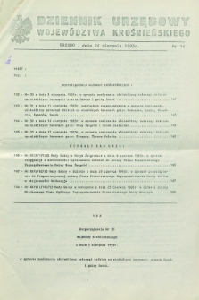 Dziennik Urzędowy Województwa Krośnieńskiego. 1993, nr 14 (24 sierpnia)