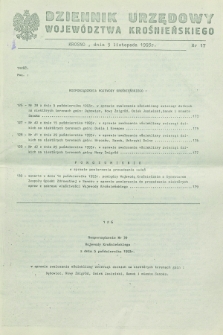 Dziennik Urzędowy Województwa Krośnieńskiego. 1993, nr 17 (9 listopada)