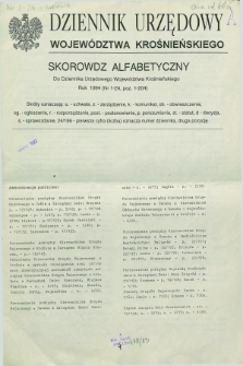 Dziennik Urzędowy Województwa Krośnieńskiego. 1994, Skorowidz Alfabetyczny