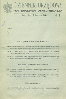 Dziennik Urzędowy Województwa Krośnieńskiego. 1995, nr 21 (17 listopada)