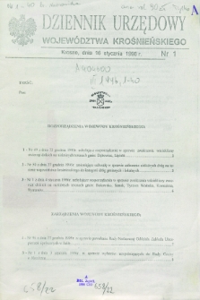 Dziennik Urzędowy Województwa Krośnieńskiego. 1996, nr 1 (16 stycznia)