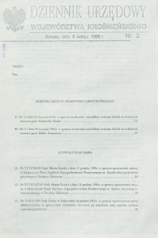 Dziennik Urzędowy Województwa Krośnieńskiego. 1996, nr 2 (5 lutego)