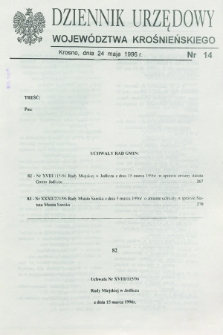 Dziennik Urzędowy Województwa Krośnieńskiego. 1996, nr 14 (24 maja)