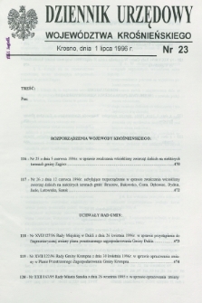 Dziennik Urzędowy Województwa Krośnieńskiego. 1996, nr 23 (1 lipca)