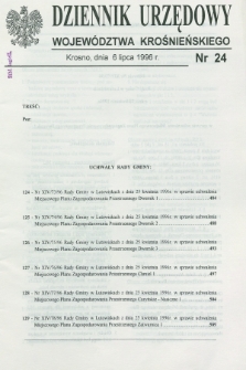 Dziennik Urzędowy Województwa Krośnieńskiego. 1996, nr 24 (6 lipca) + załącznik
