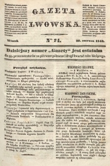 Gazeta Lwowska. 1846, nr 74
