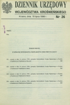 Dziennik Urzędowy Województwa Krośnieńskiego. 1996, nr 26 (15 lipca)