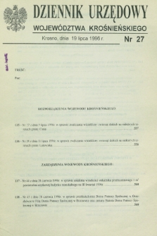 Dziennik Urzędowy Województwa Krośnieńskiego. 1996, nr 27 (19 lipca)