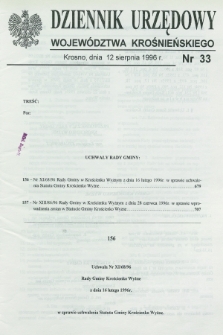 Dziennik Urzędowy Województwa Krośnieńskiego. 1996, nr 33 (12 sierpnia)