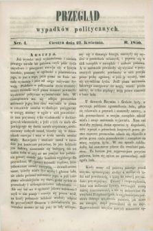 Przegląd Wypadków Politycznych. 1850, Ner. 4 (27 kwietnia)