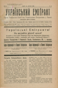 Ukraïns'kij Emigrant : organ Tovaristva Opìki nad Ukraïns'kimi Emìgrantami u L'vovi. R.2, č. 8 (28 kvìtnâ 1928)