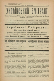 Ukraïns'kij Emigrant : organ Tovaristva Opìki nad Ukraïns'kimi Emìgrantami u L'vovi. R.2, č. 10 (27 travnâ 1928)