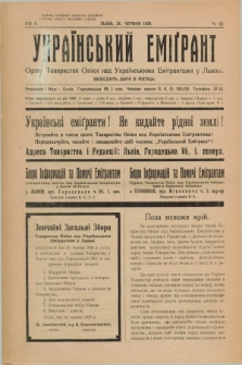 Ukraïns'kij Emigrant : organ Tovaristva Opìki nad Ukraïns'kimi Emìgrantami u L'vovi. R.2, č. 12 (28 červnâ 1928)