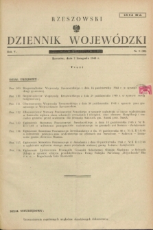 Rzeszowski Dziennik Wojewódzki. R.5, nr 9 (2 listopada 1948) = nr 28